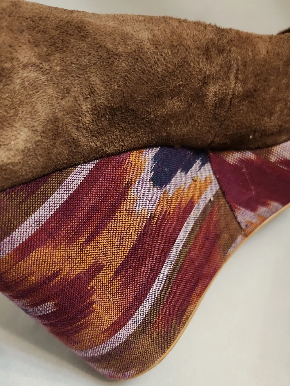 Reef High Tropic Brown Multicolored Aztec Print Suede Wedges (W Size 7)